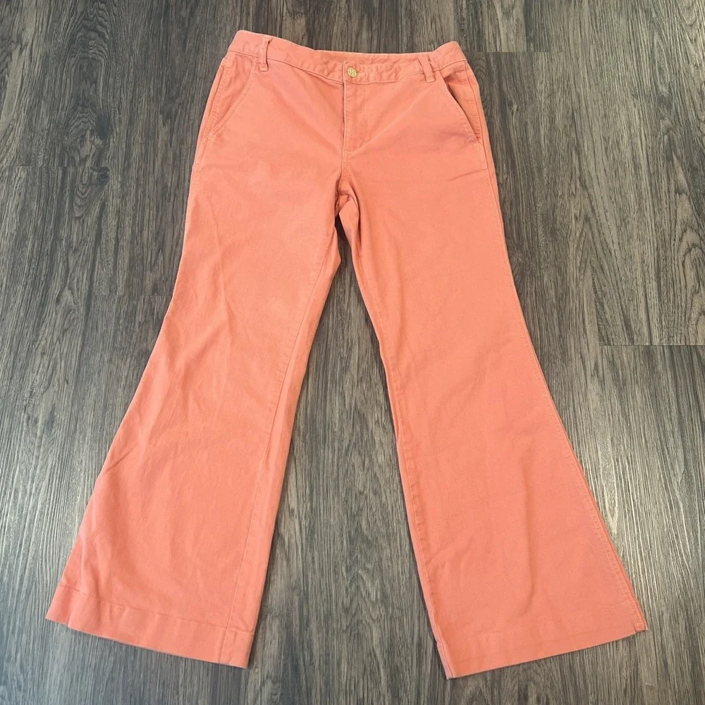 Tory Burch  High Rise Flare Women Jeans Size 31 Pretty Coral Color